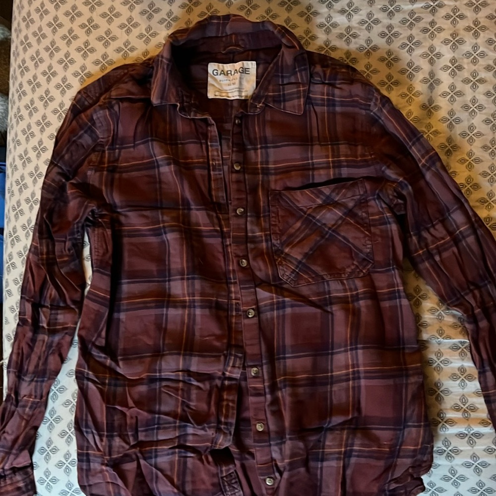 Garage Boyfriend Fit Flannel Button Up